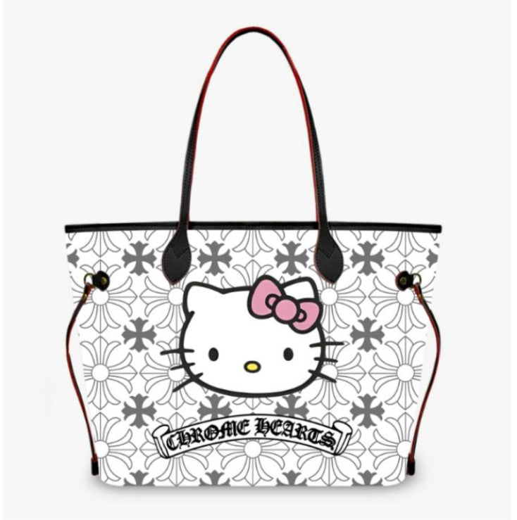 White CH H Kitty Tote Bag