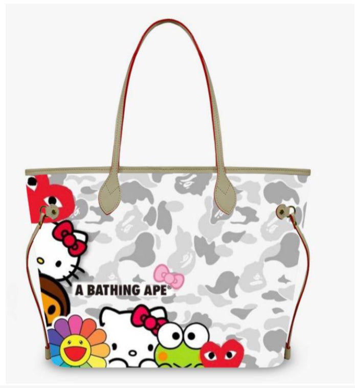 H Kitty & Friends White Camo Tote Bag